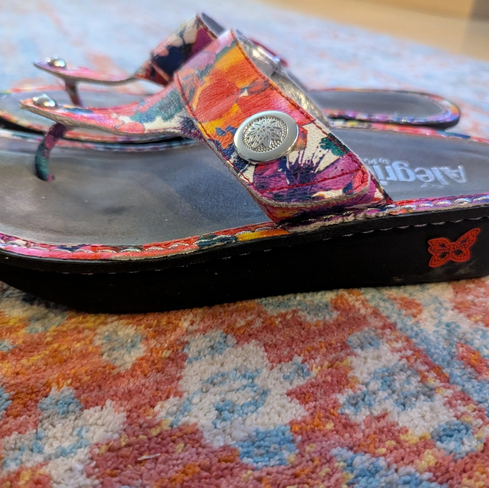 Alegria Carina Iris Floral Sandals EU 39 US 9 Adjustable Strap Boho Colorful - Picture 4 of 9